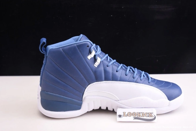 Official Maikesneakers Stone 12 Blue Air Retro Jordan 130690-404 0811